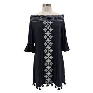 New Cabana Life Womens Large Dress Essentials UPF 50+ Black Metallic Coverluxe